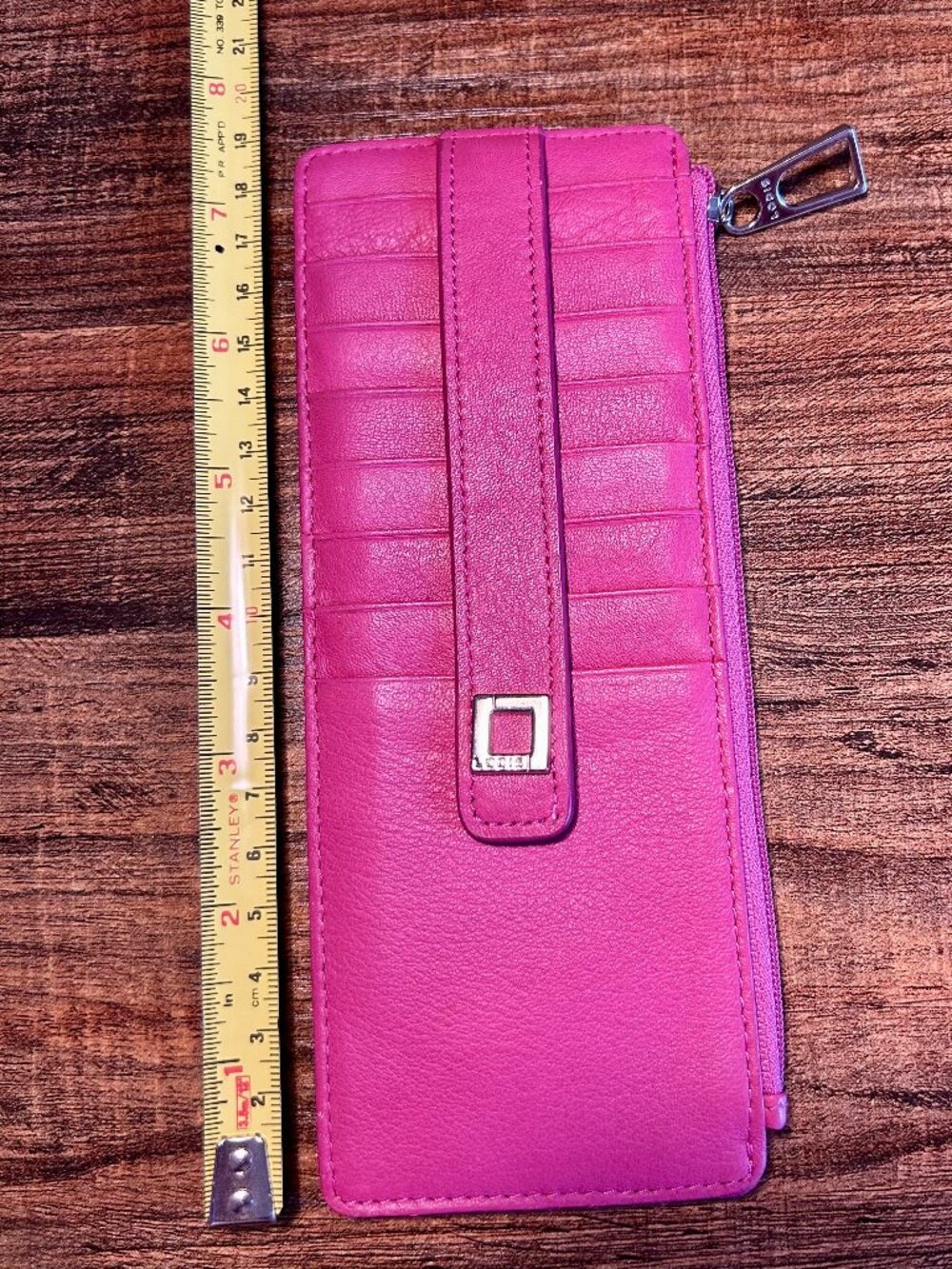 Lodis Julia Pink Leather Zip card Wallet